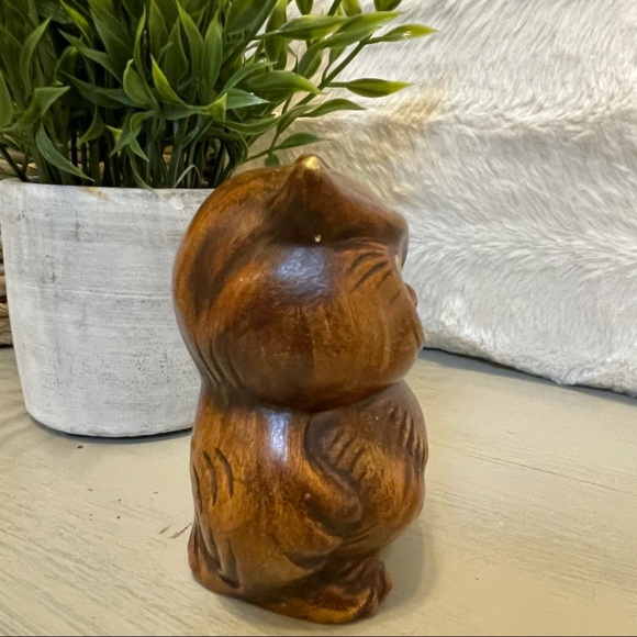 Vintage Wooden Owl Figurine - Picture 5 of 8